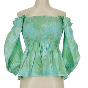 Cecilie Copenhagen Off-Shoulder Blouse - Size Medium - 100% Organic Cotton - NWT